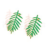 Stainless Steel Enamel Leaf Stud Earrings for Women XK6667-1-2