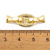 Rack Plating Brass Micro Pave Clear Cubic Zirconia Fold Over Clasps KK-K367-06G-3