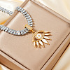Eye Brass White Enamel Pendant Clear Cubic Zirconia Tennis Necklaces JL3544-1