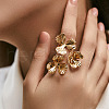 Brass Cuff Rings for Women RJEW-Z097-01G-01-1