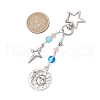 Glass Bead & Alloy Pendant Decorations HJEW-JM03016-02-3