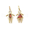 Brass Micro Pave Cubic Zirconia Pendants KK-D339-01G-01-2