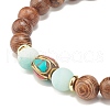 Wood Beaded Stretch Bracelet Sets BJEW-JB07735-7