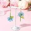 304 Stainless Steel Flower Dangle Earrings EJEW-MZ00461-03-1