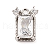 Brass Pave Clear Cubic Zirconia Charms KK-Z051-01P-01-1