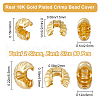 Beebeecraft 160Pcs 2 Style Brass Crimp Bead Cover FIND-BBC0003-05G-2