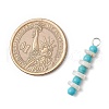 Synthetic Turquoise Round & Natural Freshwater Shell Disc Beaded Pendants PALLOY-JF03987-02-2