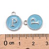 Platinum Plated Alloy Enamel Charms X-ENAM-S118-04P-P-3