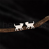 Stainless Steel Cat Shape Stud Earrings PW-WG381B7-02-1