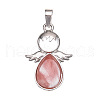 Synthetic Cherry Quartz Glass Pendants PW-WGD154C-12-1