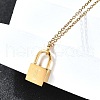 304 Stainless Steel Rolo Chain Pendant Necklaces NJEW-S444-01G-12-4