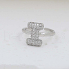 Brass Micro Pave Clear Cubic Zirconia Cuff Rings FS-WG17FF6-09-1