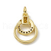 Brass Micro Pave Cubic Zirconia Charms ZIRC-F132-79G-2