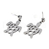 201 Stainless Steel Dangle Stud Earrings EJEW-T008-JN751-2