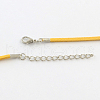 2mm Faux Suede Cord Necklace Making with Iron Chains & Lobster Claw Clasps NCOR-R029-M-3
