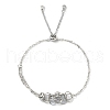 Natural Lapis Lazuli Bullet Link Slider Bracelets BJEW-JB09901-03-3