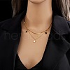 Star Stainless Steel with Natural Shell Double Layer Pendant Necklaces & Charm Bracelets Sets WGBAFA5-03-2