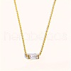 Birthstone Style Brass Cubic Zirconia Baguette Pendant Necklaces for Women FS-WGDF12C-04-1