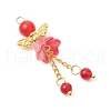 8Pcs 8 Colors Natural Dyed Malaysia Jade & Glass Beaded Angel Pendants PALLOY-JF03985-4