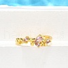 Brass Micro Pave Cubic Zirconia Cuff Rings for Women RJEW-H247-05G-3