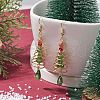 Copper Wired Glass Dangle Earrings EJEW-JE05917-2