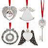 AHADERMAKER 5 Sets 5 Styles Zinc Alloy Heat Transfer Sublimation Blank Pendant Decorations AJEW-GA0007-53-1