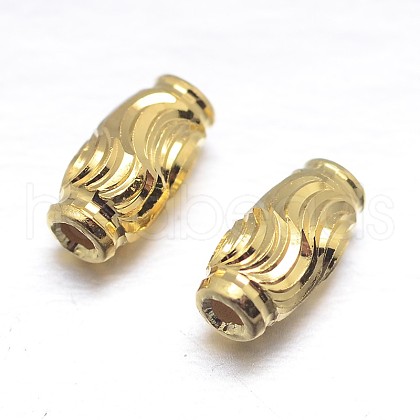 Real 18K Gold Plated Oval 925 Sterling Silver Beads STER-M101-08-6x3mm-1