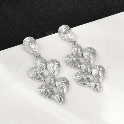Brass Teardrop Dangle Stud Earrings EJEW-M066-03P-1