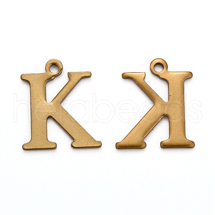 304 Stainless Steel Alphabet Charms STAS-H122-K-AB-1