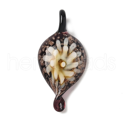 Handmade Gold Sand Lampwork Pendants LAMP-D302-04-1