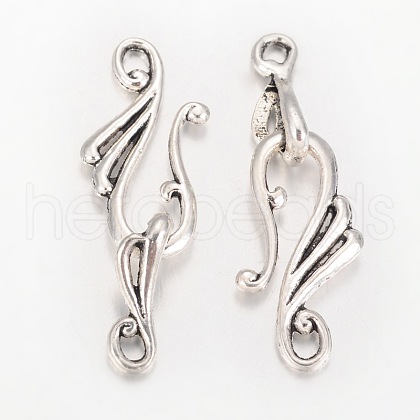 Tibetan Style S-Hook Clasps PALLOY-I112-02AS-1