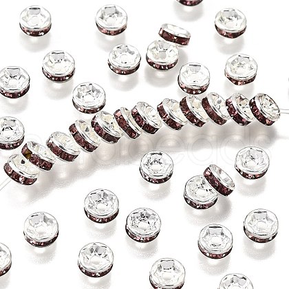 Brass Grade A Rhinestone Spacer Beads RB-A014-Z6mm-10S-1