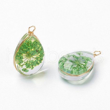 Inner Flower Glass Pendants GLAA-K036-C01-NF-1