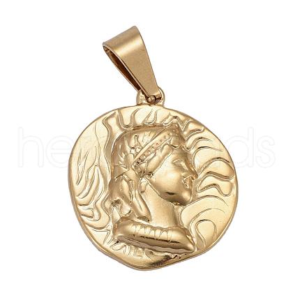 Ion Plating(IP) 304 Stainless Steel Pendants STAS-O112-01G-1