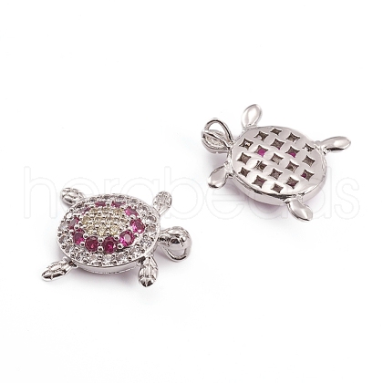 Brass Micro Pave Cubic Zirconia Pendants ZIRC-L091-025P-1