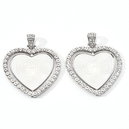 Alloy Pendant Cabochon Settings X-PALLOY-S107-004P-RS-1