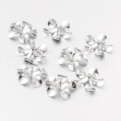 Flower 5-Petal 316 Surgical Stainless Steel Bead Caps STAS-M257-01-1