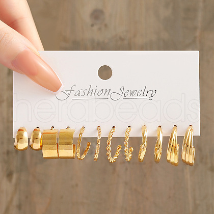 6Pairs Alloy Stud Earrings WG38505-05-1