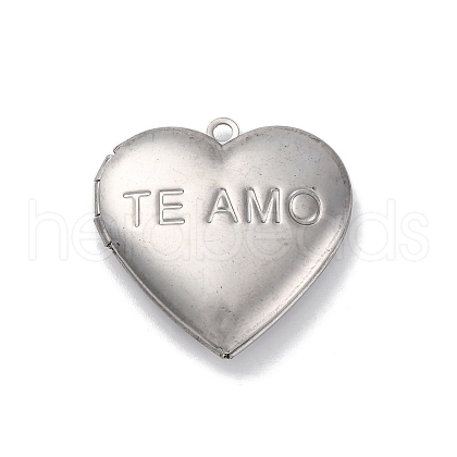 304 Stainless Steel Locket Pendants STAS-S171-13P-03-1