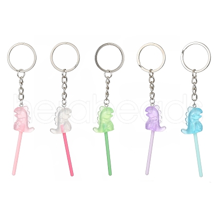 Resin Dinosaur Lollipop Pendant Keychain KEYC-JKC00522-01-1