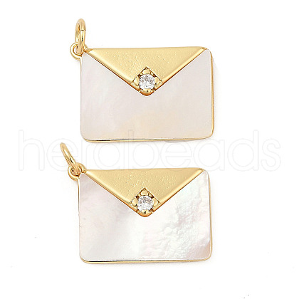 Brass Micro Pave Cubic Zirconia Pendants KK-U058-19G-1
