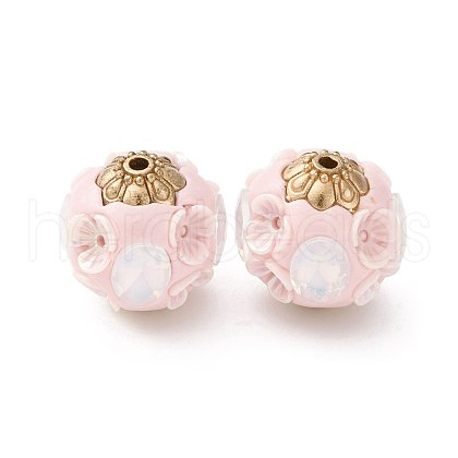 Handmade Resin Indonesia Round Beads IPDL-P005-23KCG-03-1