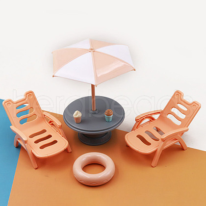 Plastic Beach Chair & Umbrella Mini Model PW-WG63BA5-01-1