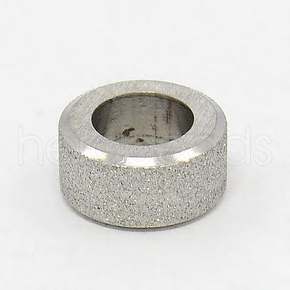 Tarnish Resistant Stainless Steel Large Hole Column Textured Beads STAS-G037-13-1