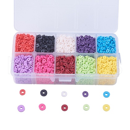10 Colors Handmade Polymer Clay Beads CLAY-JP0001-01-4mm-1