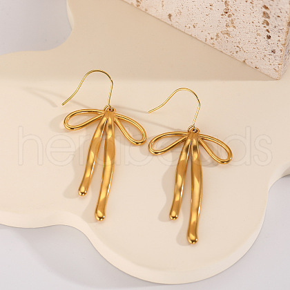 Bowknot 304 Stainless Steel Dangle Earrings FS-WG01322-01-1