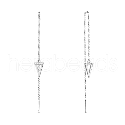 SHEGRACE Rhodium Plated 925 Sterling Silver Thread Earrings JE567B-1