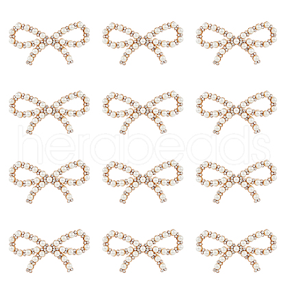 HOBBIESAY 12Pcs Alloy Crystal Rhinestone Bowknot Shoe Decorations FIND-HY0002-20-1