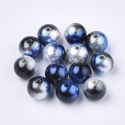 Rainbow ABS Plastic Imitation Pearl Beads OACR-Q174-6mm-11-1
