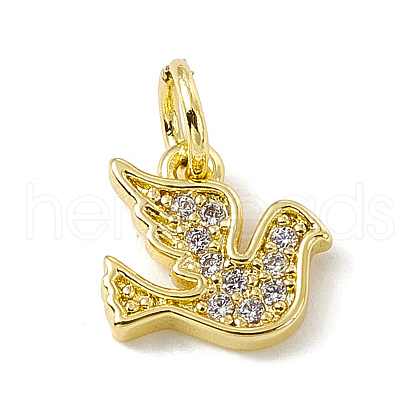 Brass Micro Pave Cubic Zirconia Charms ZIRC-F132-29G-1